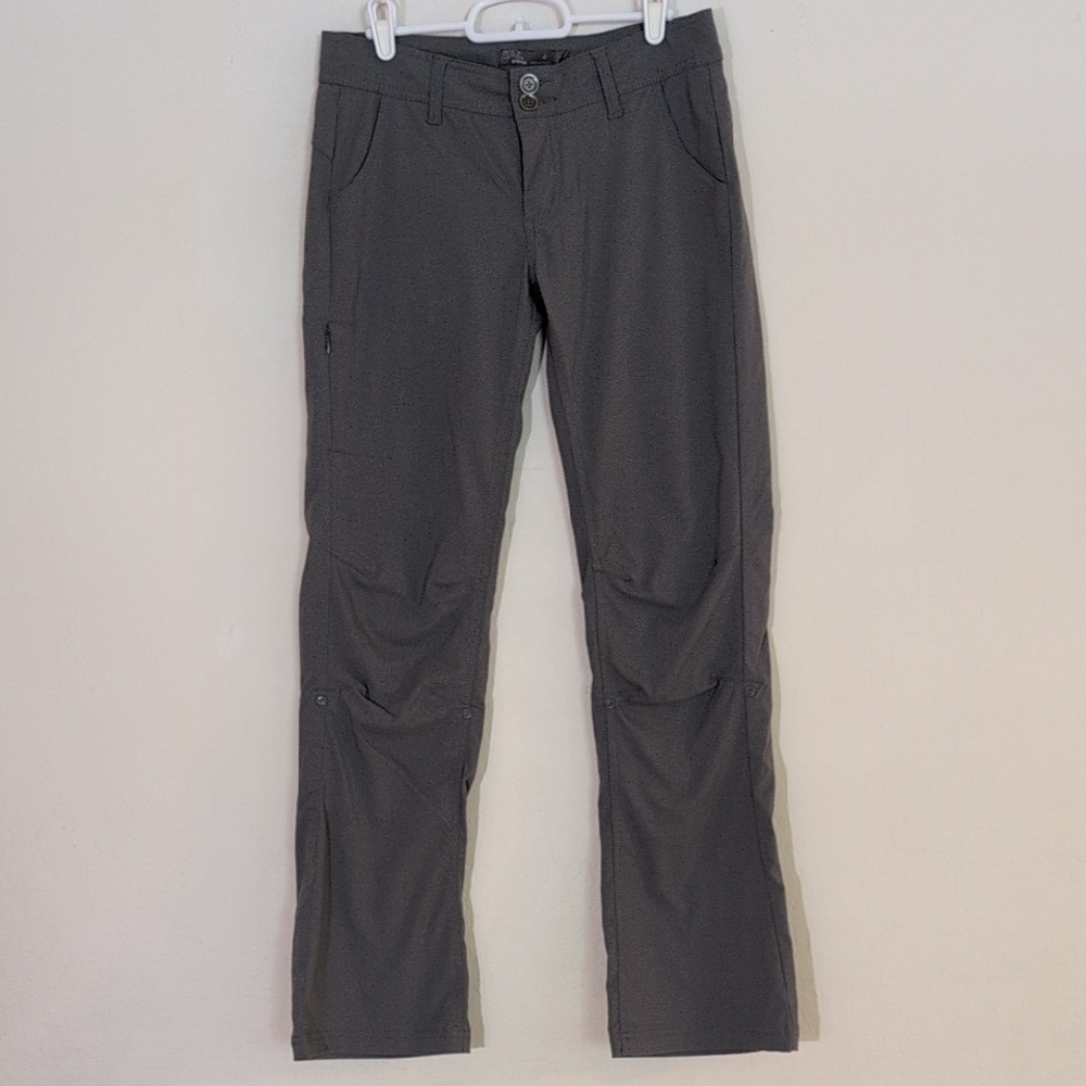 Prana Halle Pant Grey Convertible Outdoor Nylon Moisture Wicking Active - Size 4